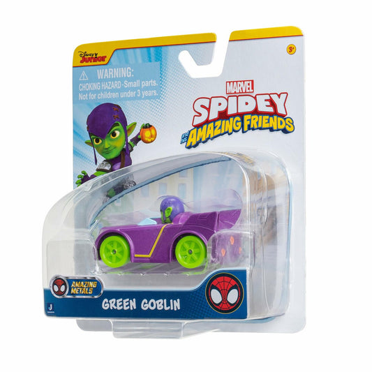 Spidey Amazing Metals Race Car 1:64 Scale Green Goblin Marvel Toy
