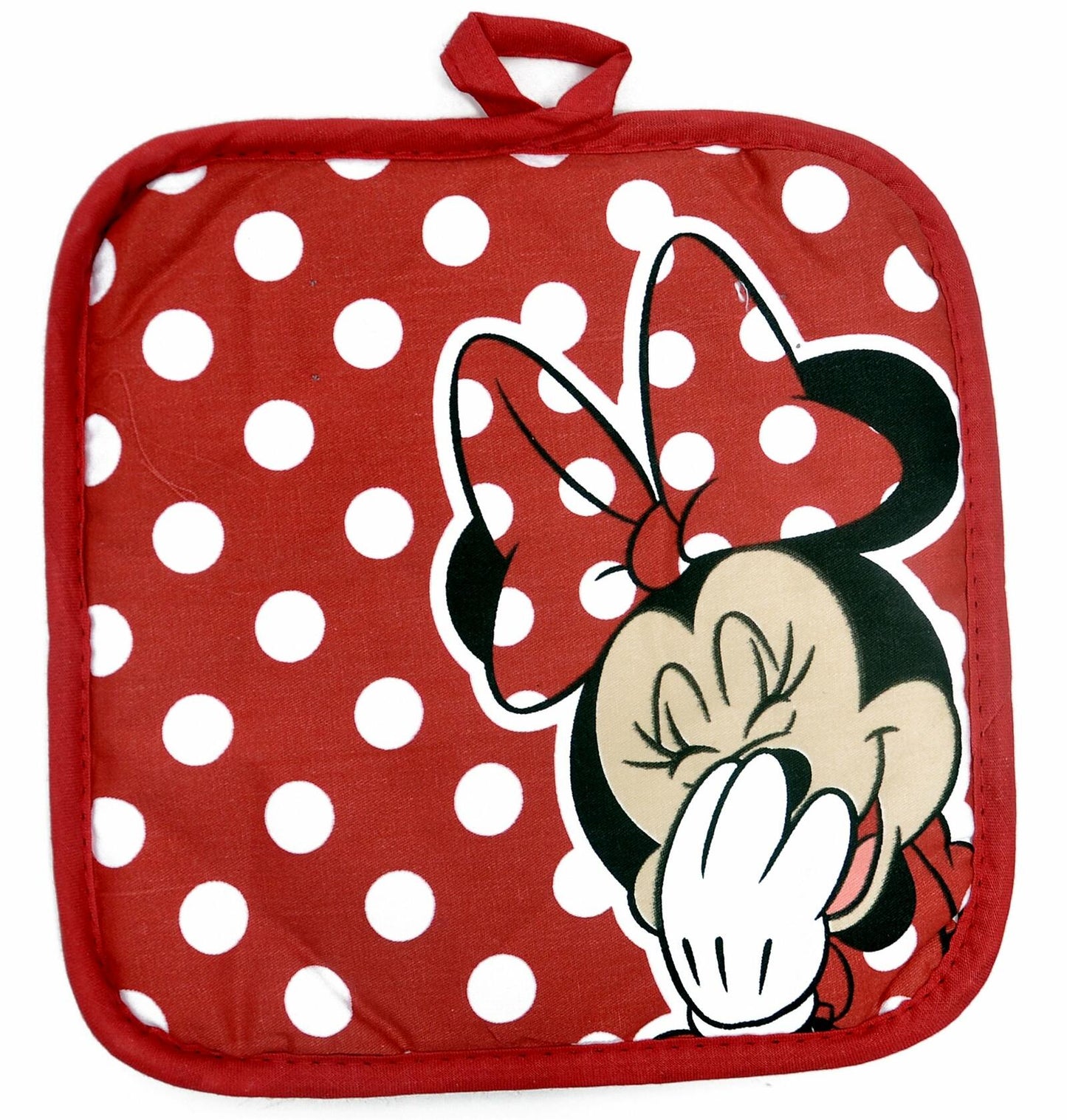 Disney Minnie Mouse Oven Mitt Pot Holder Dish Towel Set Red 3 Pc Kitchen