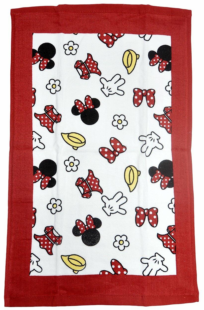 Disney Minnie Mouse Oven Mitt Pot Holder Dish Towel Set Red 3 Pc Kitchen