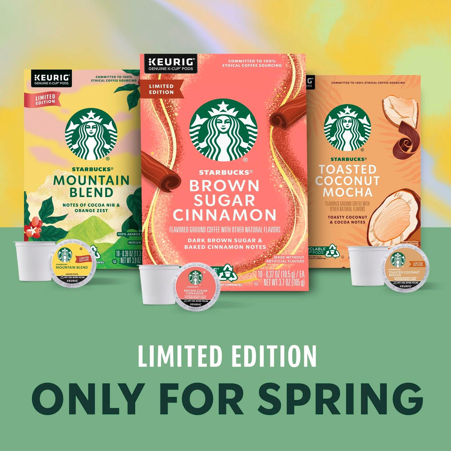 Starbucks K-Cup Brown Sugar Cinnamon Coffee Pods 22 Count 100% Arabica