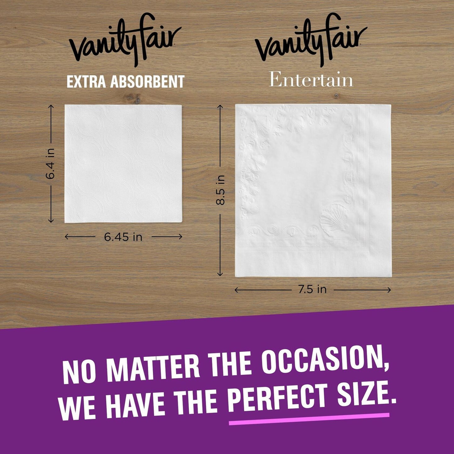 Vanity Fair Premium Paper Napkins Extra Absorbent White 160 Count