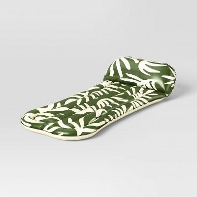 Sun Squad Pool Lounge Palm Lounger PVC Water Float Green Age 6+