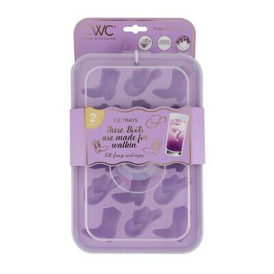 Cook With Color Ice Mold Cowboy Boots Hats Silicone Tray 2 Pack
