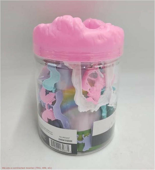 Toy Planet Fun Bucket Unicorn Set 40pc Animal Figures 7.09in H