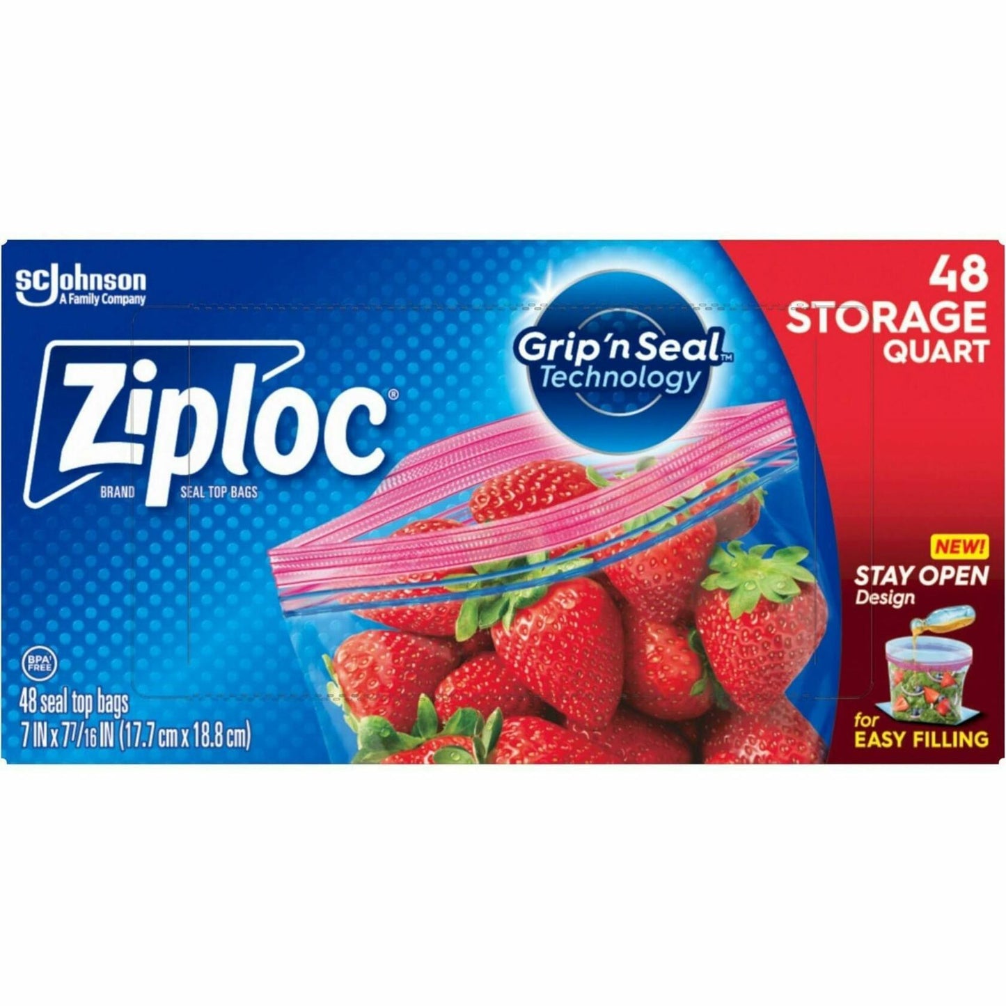 Ziploc Double Zipper Storage Bags DRACB003103CT Clear 0.6 lbs Pack