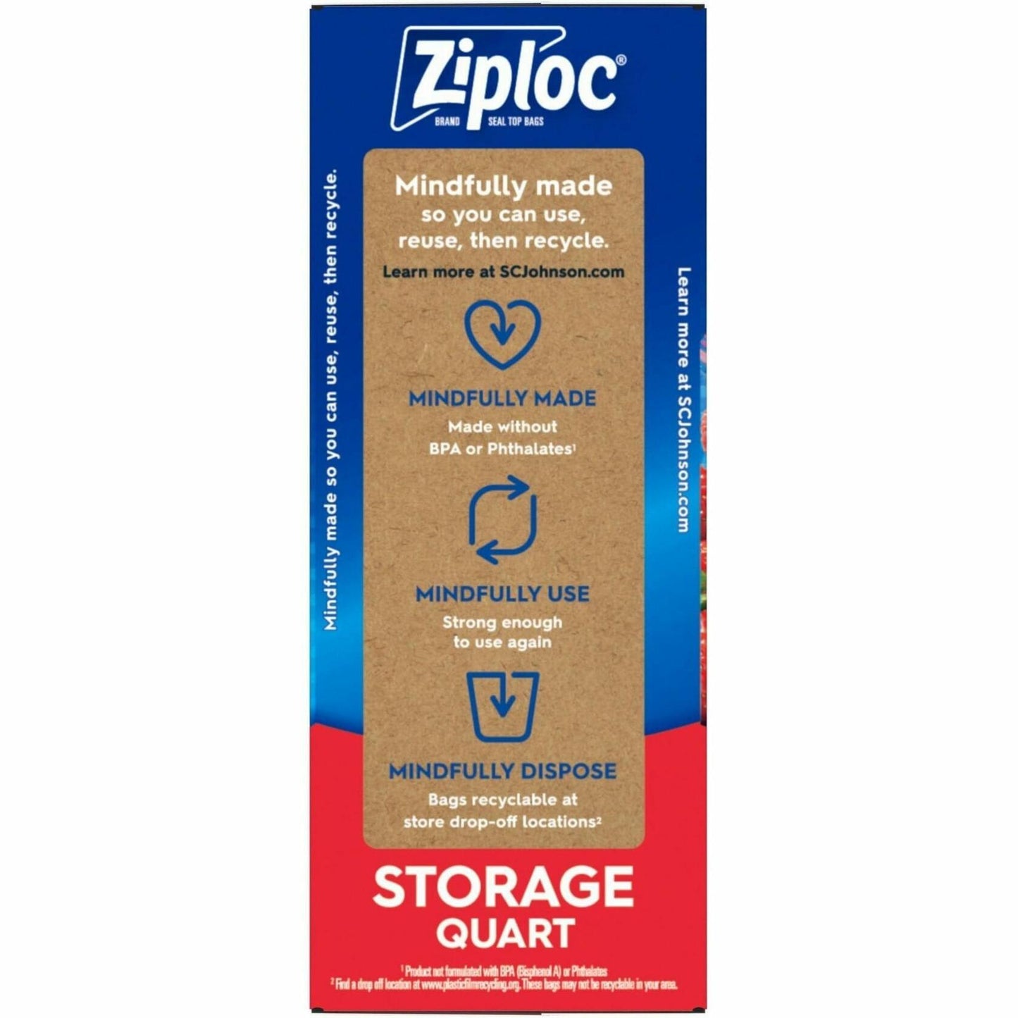 Ziploc Double Zipper Storage Bags DRACB003103CT Clear 0.6 lbs Pack