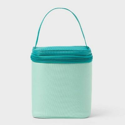 Sun Squad Soft Sided Personal Cooler Aqua Small 3.1qt 4 Cans Zip Closure