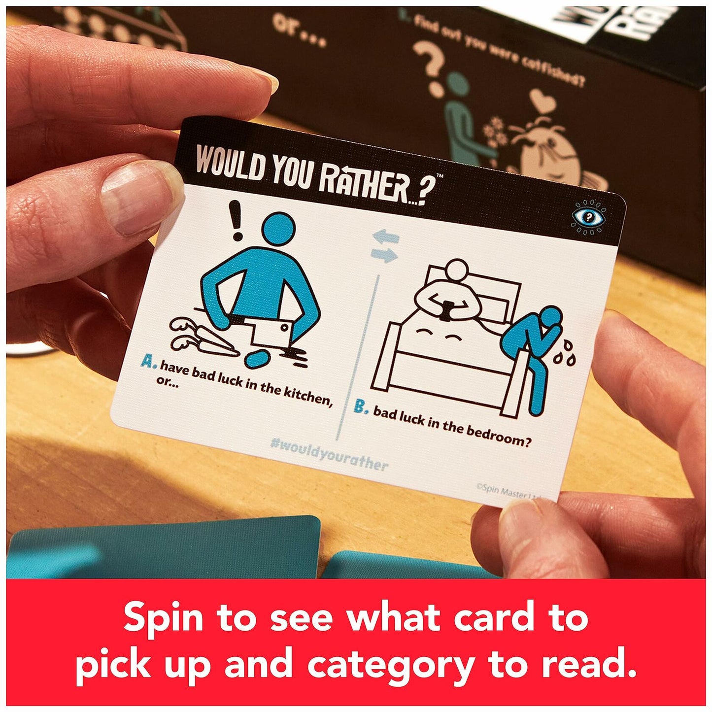 Spin Master "Would You Rather?" Party Card Game for Teens & Adults, 3-6 Players