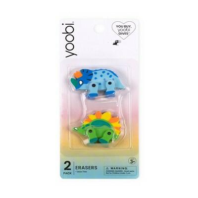 Yoobi 2pk 3D Dinosaur Erasers Fun Kids School Supplies