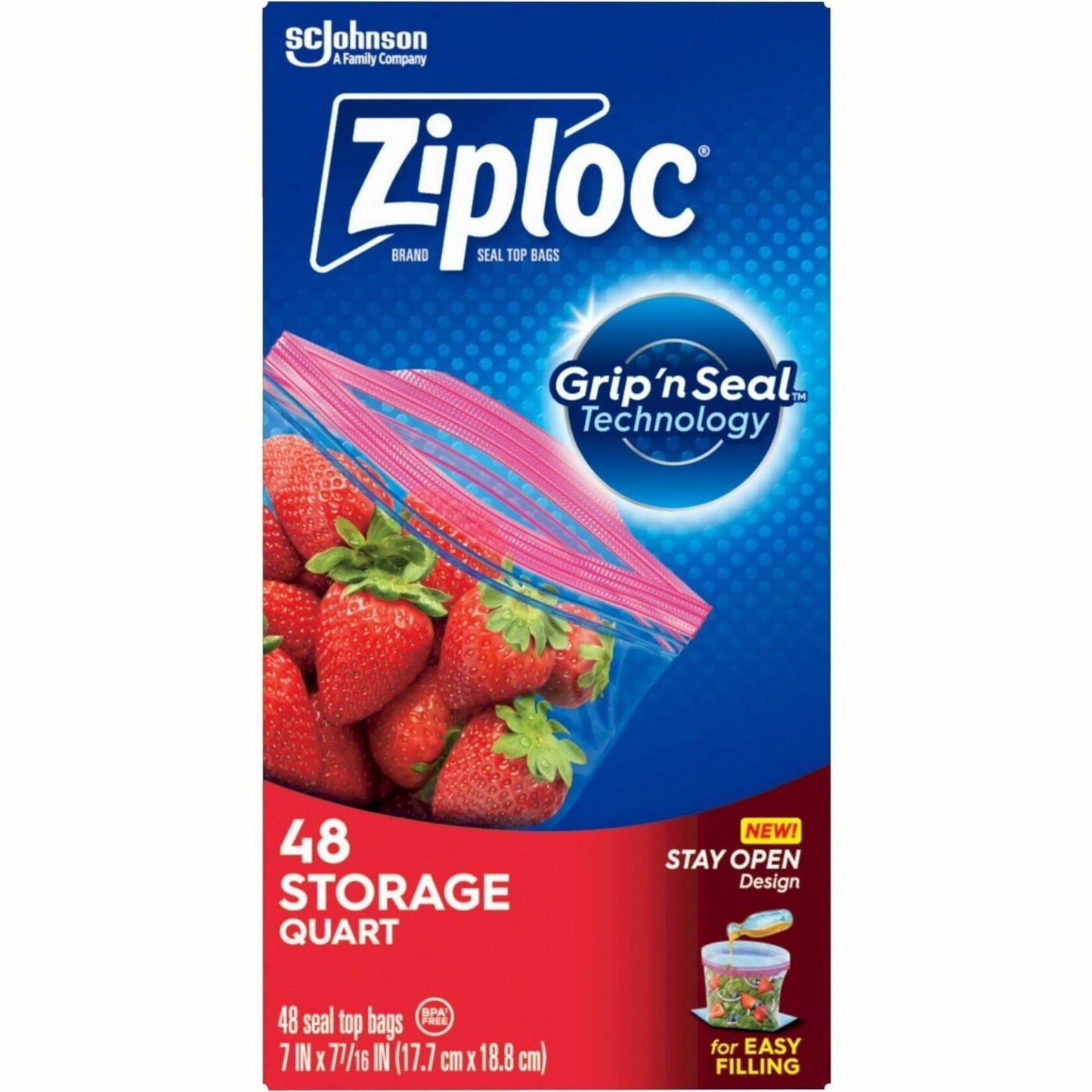 Ziploc Double Zipper Storage Bags DRACB003103CT Clear 0.6 lbs Pack