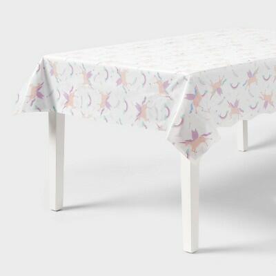 Unicorn Print Rectangular Table Cover - Spritz™ White