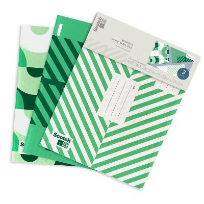 Scotch Poly Bubble Padded Mailer 3pk Small Green