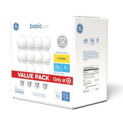 GE 12pk 60W A19 Soft White Light Bulbs General Purpose