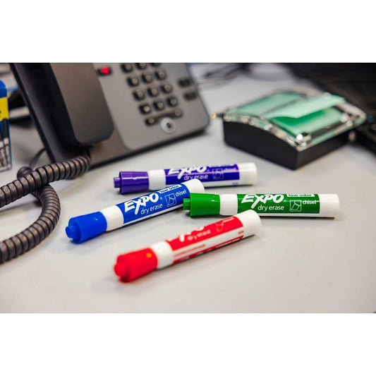 EXPO Low Odor Dry Erase Markers Chisel Tip Assorted Colors 8 Count