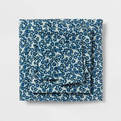Room Essentials Microfiber Sheet Set Blue Micro Floral Full Size