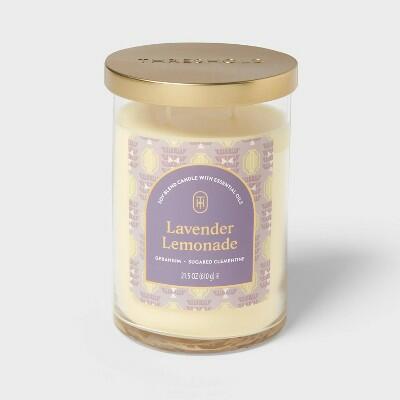 Threshold Glass Jar Candle 21.5oz Lavender Lemonade with Lid