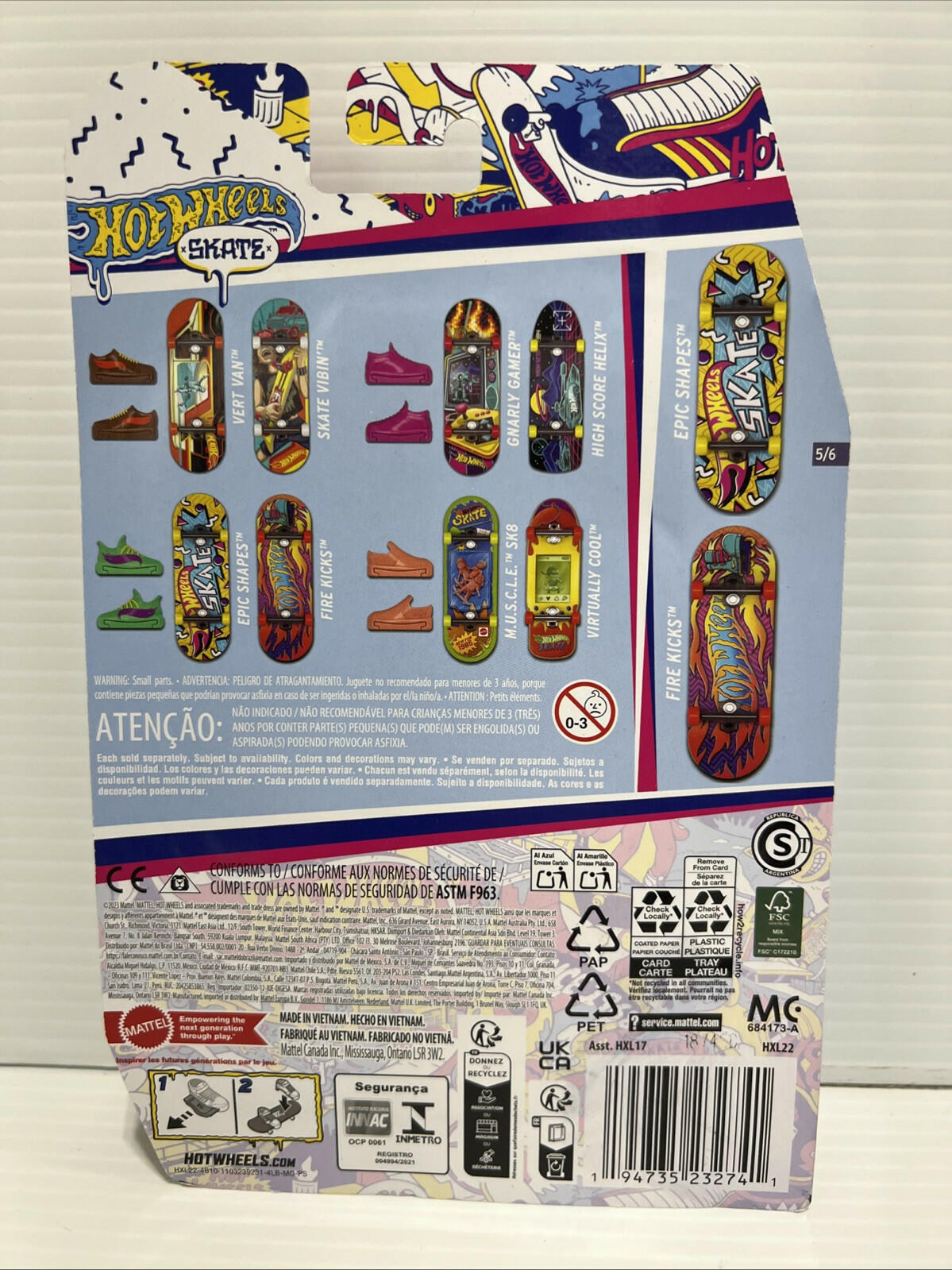 Mattel Hot Wheels Tony Hawk Fingerboard Skateboards Shoes 2-Pack 80's Style