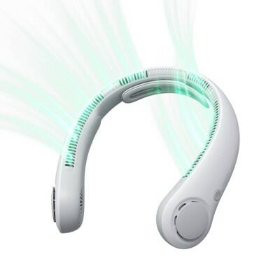 JISULIFE Portable Neck Fan Gray Wearable Hands-Free 5 Speeds