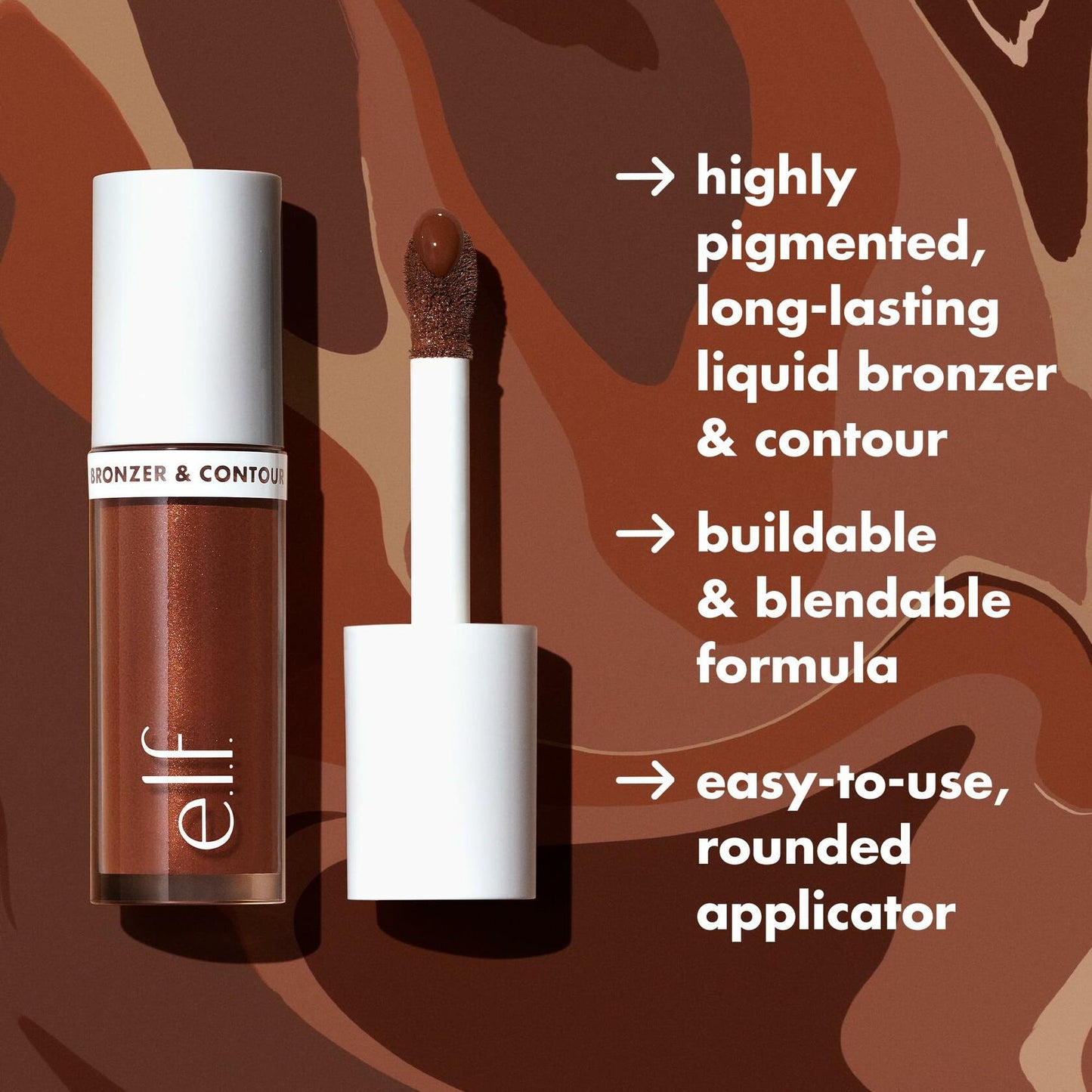 e.l.f. Camo Liquid Bronzer & Contour Silky Pigmented Formula 8 Deep