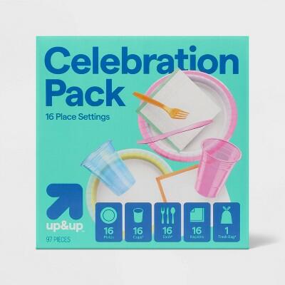 up&up Disposable Table Top Celebration Pack 97ct Party Supplies
