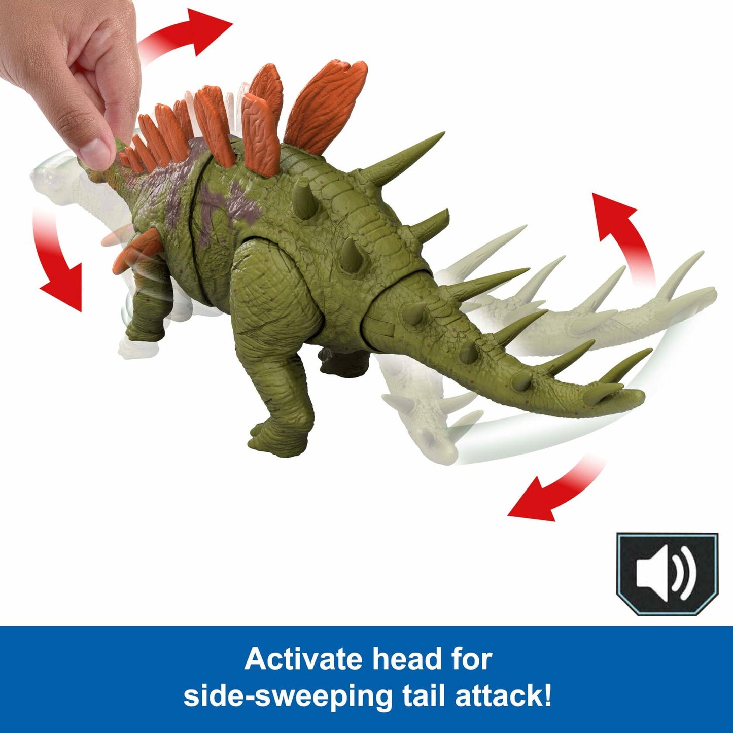 Mattel Jurassic World Dinosaur Toy with Roar Sound & Attack Action Wild Roar