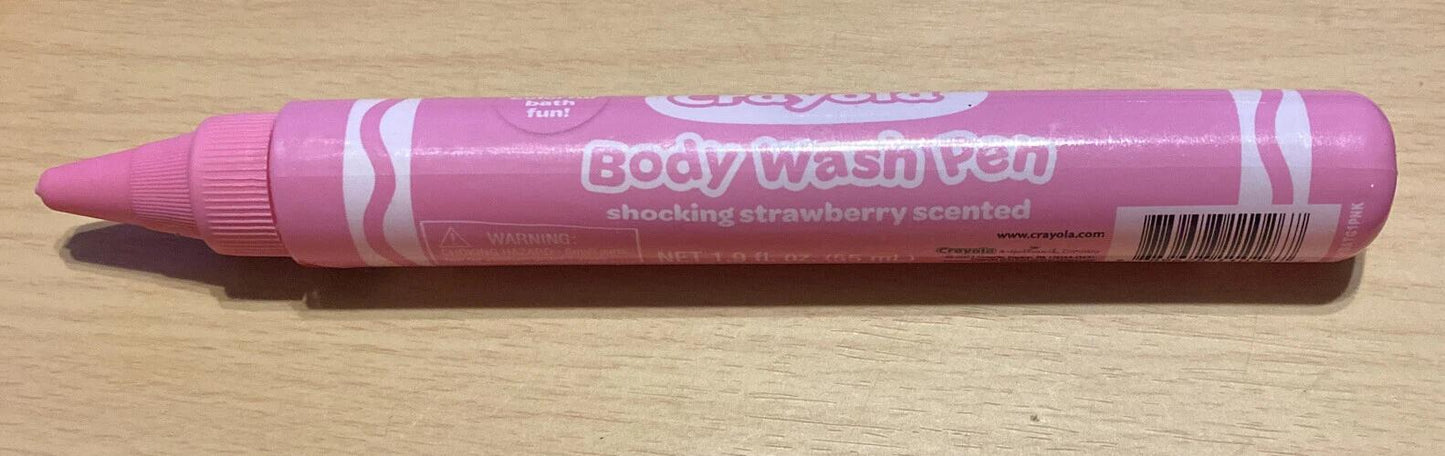 Crayola Blueberry Scented Body Wash Pen 1.9oz Pink Crayon Shape
