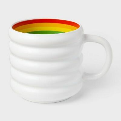 Pride 20oz Rainbow Mug White Ceramic Porcelain 20 fl oz