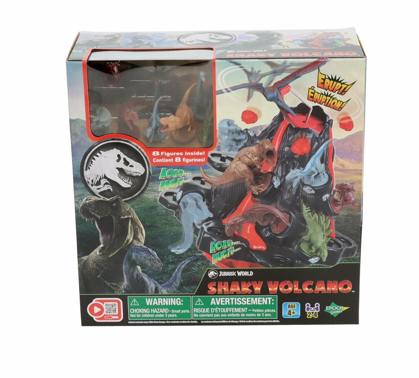 EPOCH Games Jurassic World Shaky Volcano Action-Packed Dinosaur Game Ages 5+