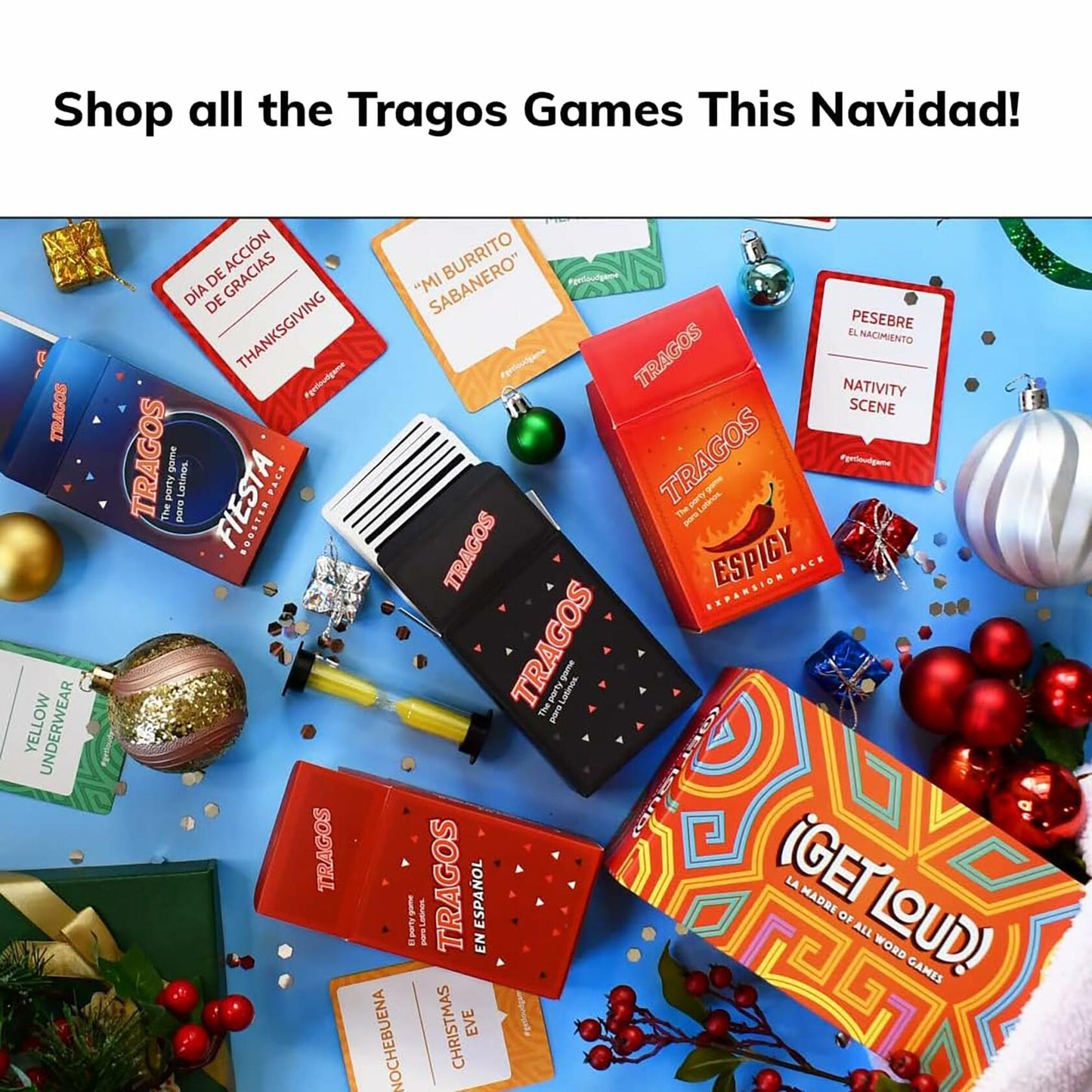 Tragos Bilingual English Y Espanol Party Game for Latinos Adult Card Game