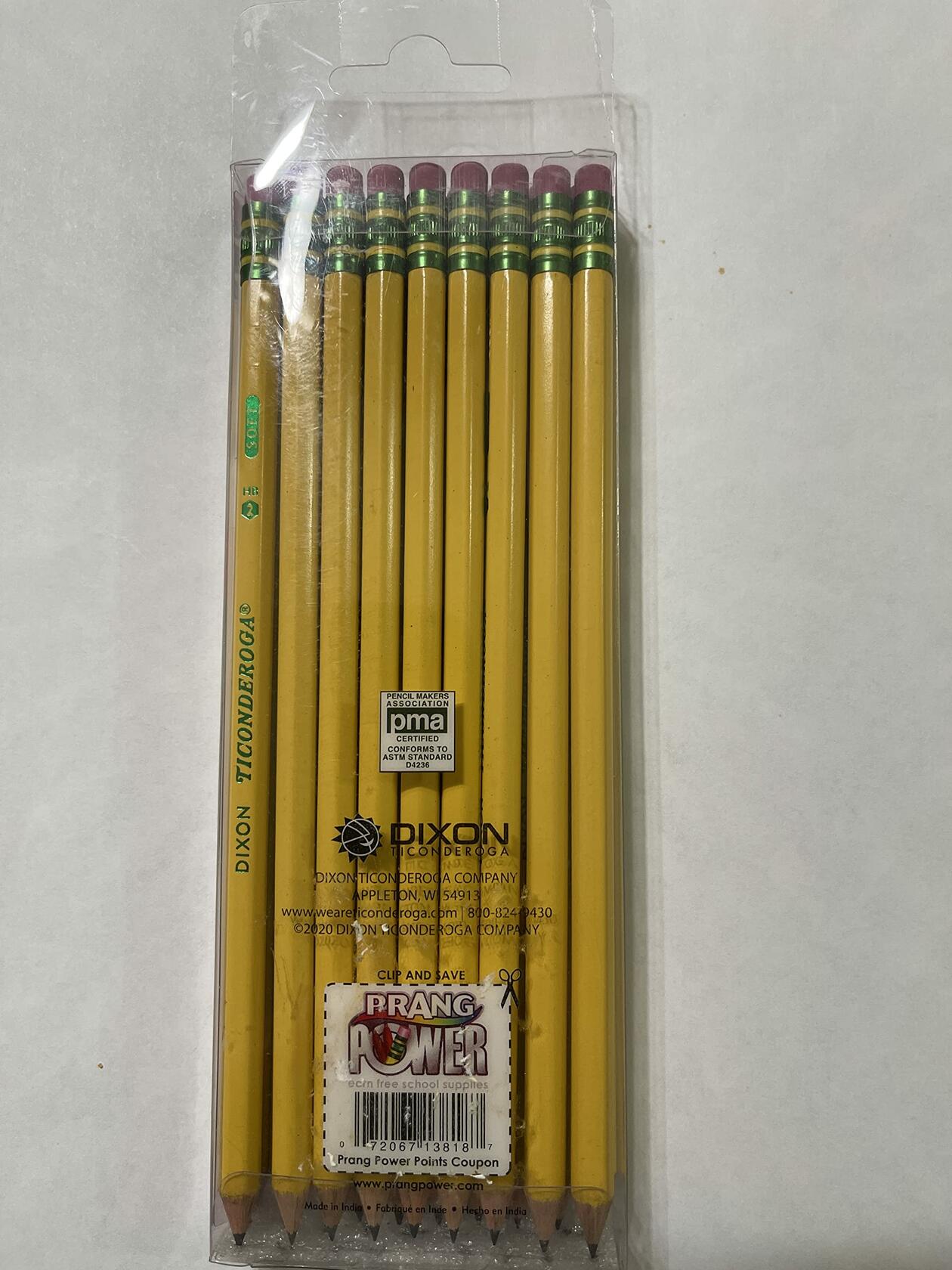 Ticonderoga #2 Sharpened Wood-Cased Pencils Yellow 18 Count