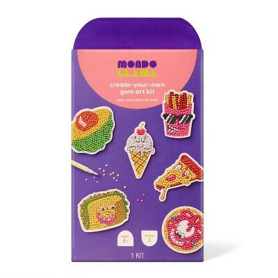 Mondo Llama Food Gem Art Sticker Craft Kit 6ct