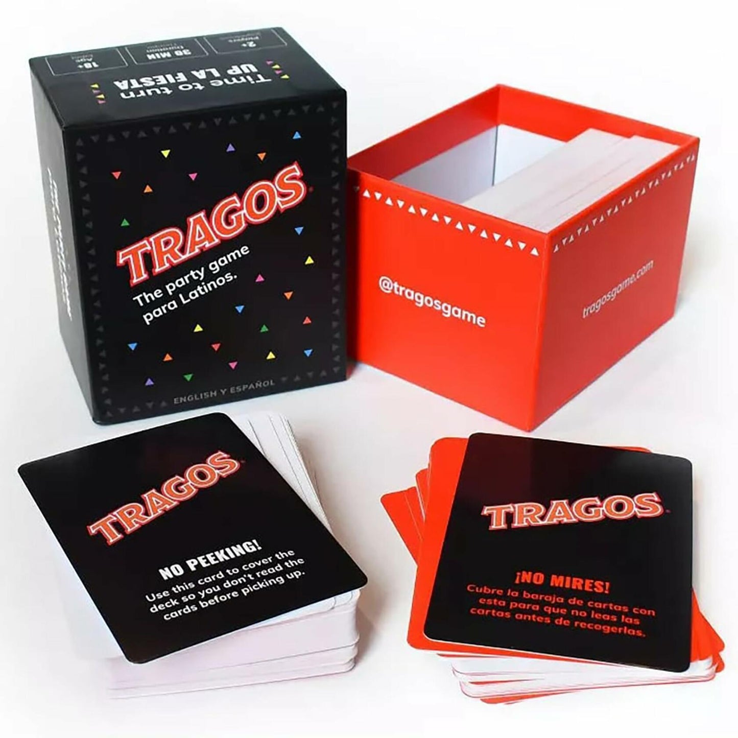 Tragos Bilingual English Y Espanol Party Game for Latinos Adult Card Game