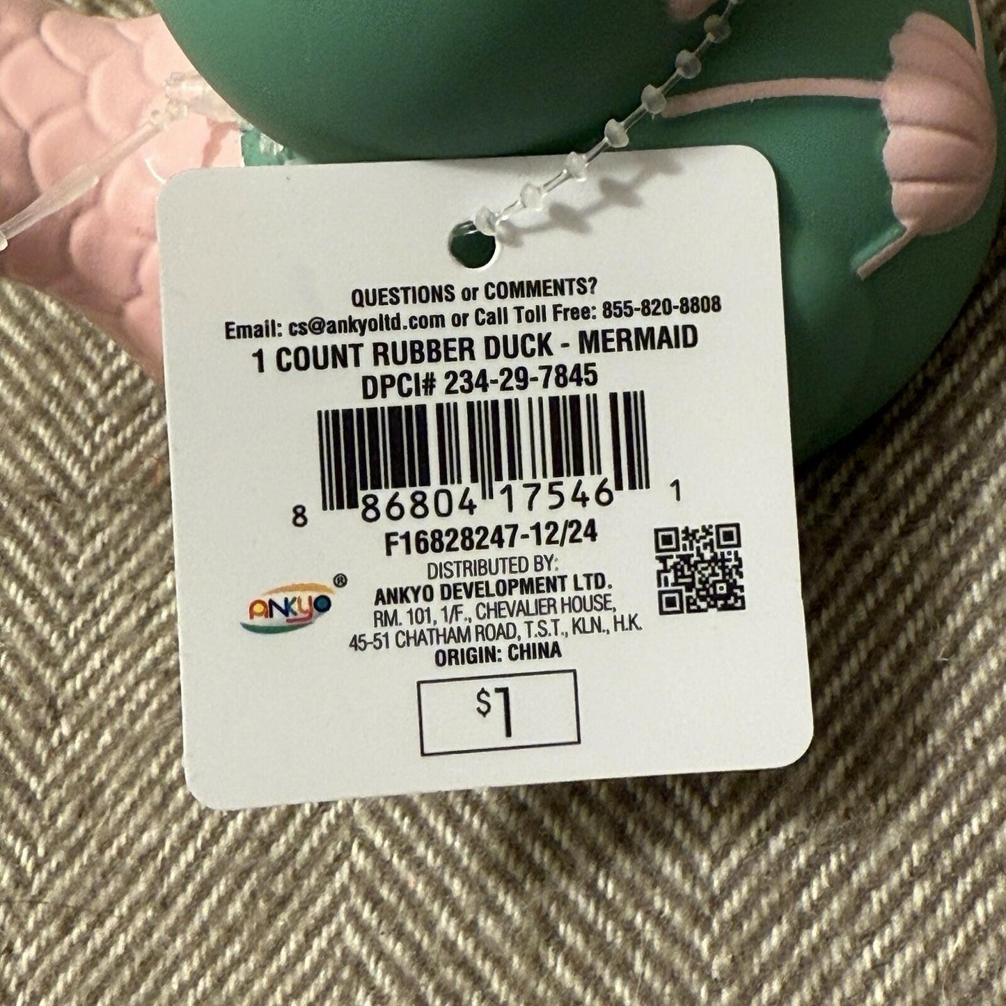 Target Bullseye's Playground Mermaid Rubber Duck 2.5" Figurine Plastic