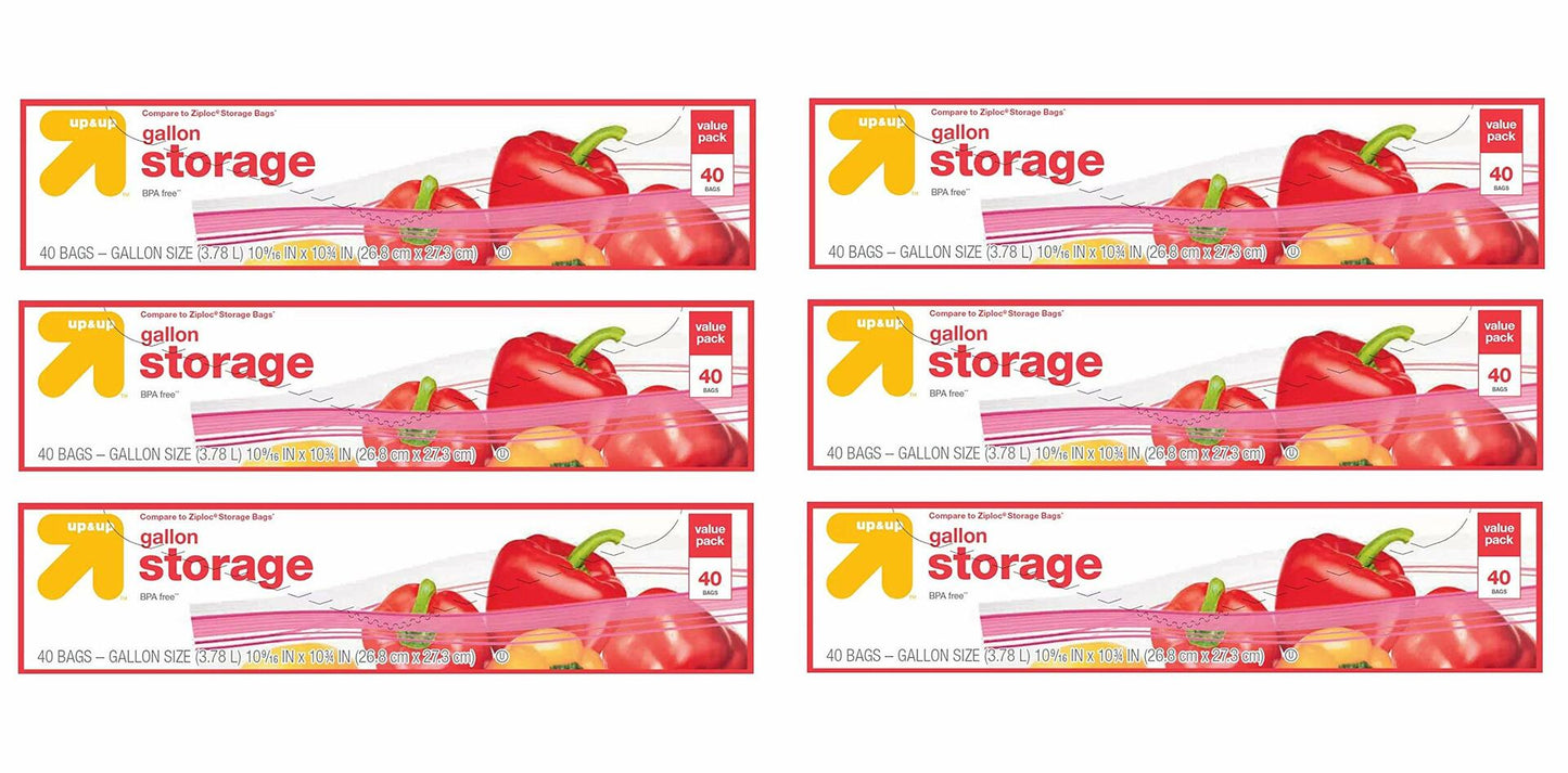 Up & Up Gallon Storage Bags Red 240ct (6 Packs of 40ct)
