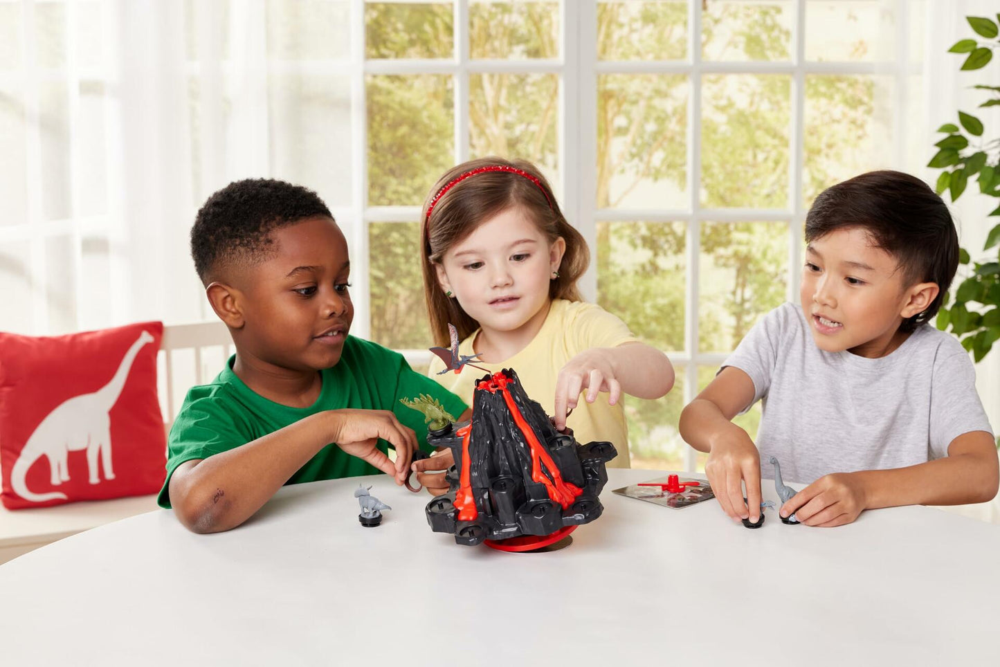 EPOCH Games Jurassic World Shaky Volcano Action-Packed Dinosaur Game Ages 5+