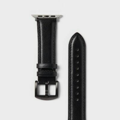 heyday Apple Watch Faux Leather Band Black 42/44/45mm