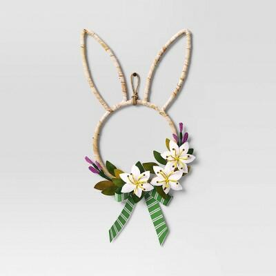 Threshold Easter Bunny Decorative Wreath Spring Holiday Door Decor