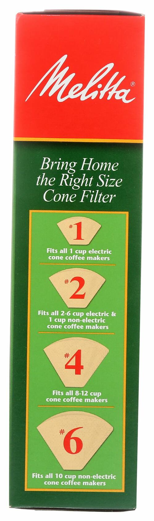 Melitta #4 Cone Coffee Filters Unbleached Natural Brown 100 Count