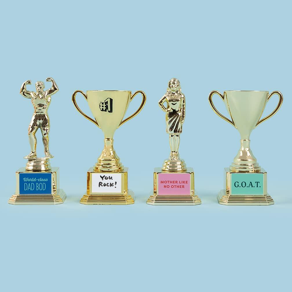 Customizable #1 Gold Trophy Cup Weighted Plastic 8"H x 3.25"W Reusable Gift