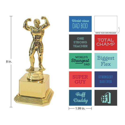 Customizable #1 Gold Trophy Cup Weighted Plastic 8"H x 3.25"W Reusable Gift