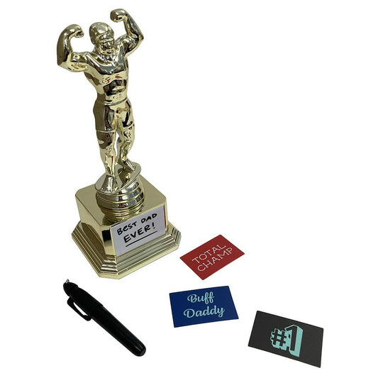 Customizable #1 Gold Trophy Cup Weighted Plastic 8"H x 3.25"W Reusable Gift