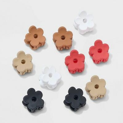 Wild Fable Mini Claw Hair Clip Set 10pc Pink Brown Black Floral