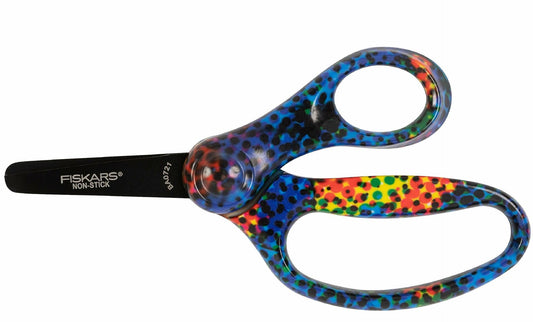 Fiskars Designer Non-stick Blunt-tip Kids Scissors 5" Bright Pixels