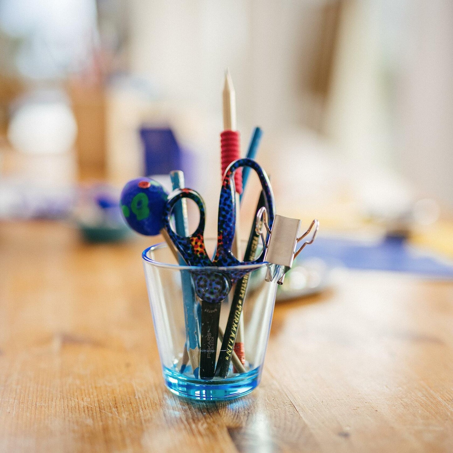 Fiskars Designer Non-stick Blunt-tip Kids Scissors 5" Bright Pixels