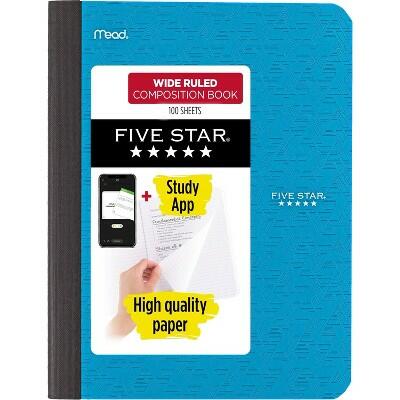 Five Star Wide Ruled Composition Book with Pocket 100ct