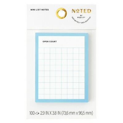 Post-it Sports Court Grid Line Sticky Notes 3x4 Blue 100 Sheets
