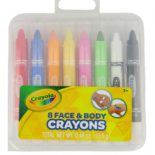 Crayola Face & Body Paint Crayons Washable Markers Pack of 8 Classic Colors
