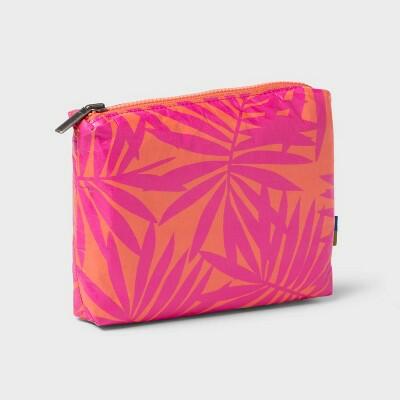 Open Story Water Resistant Toiletry Pouch Pink/Orange Palm