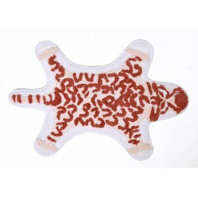 NatureStep Cheetah Non Skid Bath Rug 20x30 White 100% Recycled Polyester