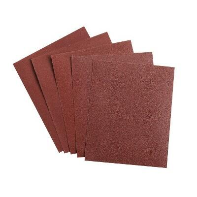 Blue Ridge Tools 5pc 1/4 Sandpaper Sheets 220 Grit Wood Coated Abrasives